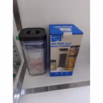 Cutii de Depozitare Alimente, Flippy, Set din 2 Cutii de Tip Container de 1.2 si 2.5 l, Recipiente pentru Cereale in Bucatarie, Transparente cu Capac Negru - imagine 2
