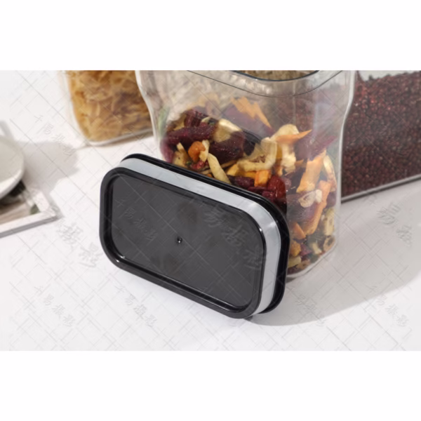 Recipient din Plastic, Flippy, pentru Alimente/Obiecte, Inchidere Ermetica Rotire 90 grade, 2l, 20.5 x 10.5 x 27 cm, Transparent - imagine 3