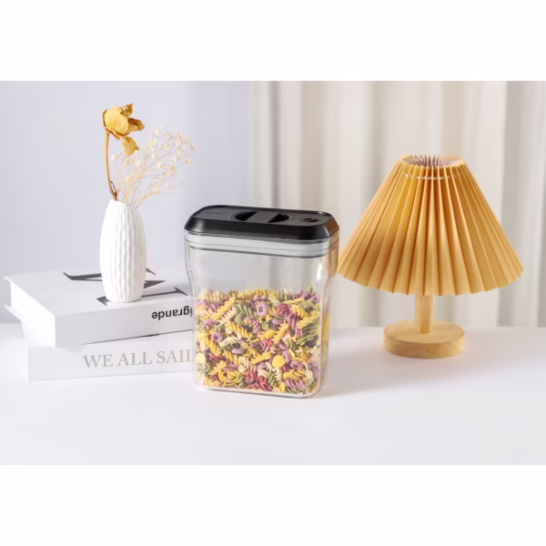 Recipient din Plastic, Flippy, pentru Alimente/Obiecte, Inchidere Ermetica Rotire 90 grade, 2l, 20.5 x 10.5 x 27 cm, Transparent - imagine 6
