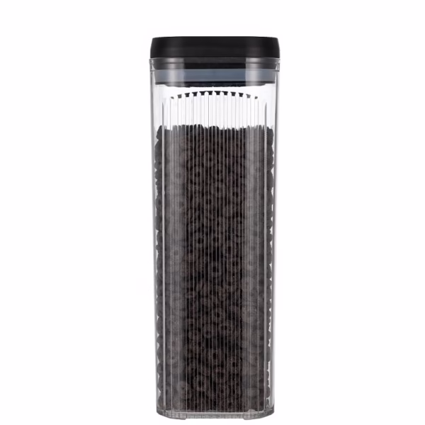 Cutie de Depozitare Alimente, Flippy, tip Container, 3.7L, Recipiente pentru Cereale in Bucatarie,  Transparente cu Capac Negru - imagine 1