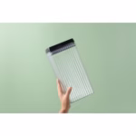Recipient din Plastic, Flippy, pentru Alimente/Obiecte, Inchidere Ermetica, Textura Ondulata, 15 x 10 x 30 cm, 3.3 l, Transparent - imagine 3