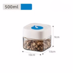 Borcan din Sticla de Inalta Calitate, Flippy, Capac Ermetic, Uz Casnic, Depozitarea Condimentelor sau a Alimentelor Umede si Uscate, 500 mL, 10x10x9 cm, Alb - imagine 2