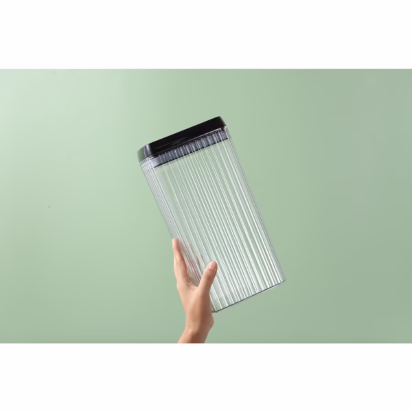Set 6 Recipiente din Plastic, Flippy, pentru Alimente/Obiecte, Inchidere Ermetica, Textura Ondulata, 4 x 1.5l, 2 x 3.3l, Transparent - imagine 8