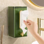 Cutie suport servetele eleganta Flippy, cu montare pe perete sau dulap, material plastic dur, 21.3 x 8.7 x 12 cm, verde - imagine 12