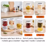 Borcan pentru Muraturi, Flippy, cu Separator pentru Lichide, Ermetic, Termorezistent, Tip Clepsidra, 800 ml, ABS, Alb, 13x11 cm - imagine 6