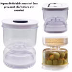 Borcan pentru Muraturi, Flippy, cu Separator pentru Lichide, Ermetic, Termorezistent, Tip Clepsidra, 800 ml, ABS, Alb, 13x11 cm - imagine 8