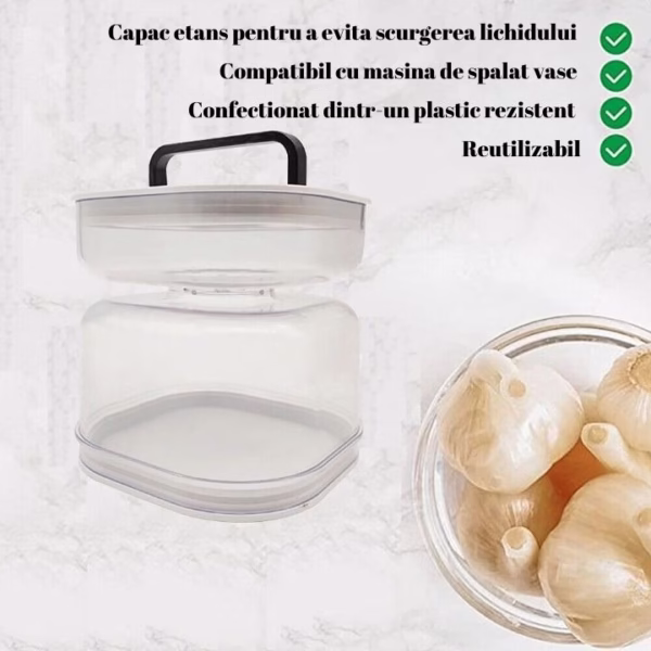 Borcan pentru Muraturi, Flippy, cu Separator pentru Lichide, Ermetic, Termorezistent, Tip Clepsidra, 800 ml, ABS, Alb, 13x11 cm - imagine 10