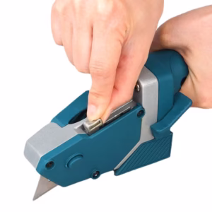 Instrument Manual pentru Bricolaj, Flippy, Ruleta Incorporata, Taiere Gips si Carton, 23x7 cm, Albastru