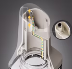 Dispenser pentru Ulei, Flippy, Deschidere si Inchidere Automata a Rezervorul, cu Inductie Gravitationala, 500 ml, 29.5x6x6 cm, Alb - imagine 13