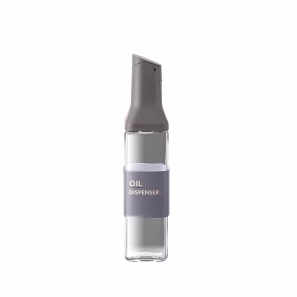 Dispenser pentru Ulei, Flippy, Deschidere si Inchidere Automata a Rezervorul, cu Inductie Gravitationala, 500 ml, 29.5x6x6 cm, Gri - imagine 12