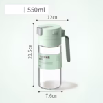 Dispenser pentru Ulei, Flippy, Deschidere si Inchidere Automata a Rezervorul, cu Inductie Gravitationala, 550 ml, 12x7.6x20.5 cm, Verde - imagine 3