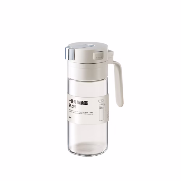 Dispenser pentru Ulei, Flippy, Deschidere si Inchidere Automata a Rezervorul, cu Inductie Gravitationala, 550 ml, 12x7.6x20.5 cm, Alb - imagine 18