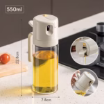 Dispenser pentru Ulei, Flippy, prin Curgere si Pulverizare, Deschidere si Inchidere Automata a Rezervorul, 550mL, 11.4x7.8x22.8cm, Gri - imagine 11