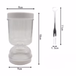 Borcan pentru Muraturi, Flippy, cu Separator pentru Lichide, Ermetic, Termorezistent, Tip Clepsidra, 2 Furculite Incluse, ABS, Alb, 18x9x9 cm - imagine 12