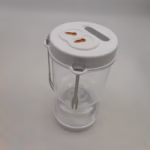 Borcan pentru Muraturi, Flippy, cu Separator pentru Lichide, Ermetic, Termorezistent, Tip Clepsidra, 2 Furculite Incluse, ABS, Alb, 18x9x9 cm - imagine 10