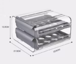 Suport pentru Oua, Flippy, Strat Dublu, Capacitate 32 de Oua,  23.5x21.5 cm, din Plastic, Gri - imagine 6