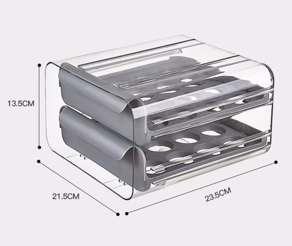 Suport pentru Oua, Flippy, Strat Dublu, Capacitate 32 de Oua,  23.5x21.5 cm, din Plastic, Gri - imagine 6