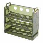 Suport Organizator pentru Oua, Flippy, pentru Frigider, Verde transparent, Capacitate 30 oua, Trei straturi, cu Data de Expirare, 25.5x10x23 cm - imagine 13