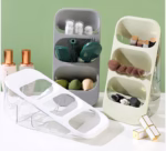 Suport - Organizator pentru Tacamuri, Flippy, 3 Compartimente, Suport pentru Cosmetica, Ustensile, Material PP Durabil, 33 x 16 x 15 cm Verde - imagine 9