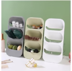Suport - Organizator pentru Tacamuri, Flippy, 3 Compartimente, Suport pentru Cosmetica, Ustensile, Material PP Durabil, 33 x 16 x 15 cm Verde - imagine 11