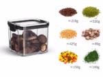 Recipient din Plastic, Flippy, pentru Alimente/Obiecte, Inchidere Ermetica, 10.2 x 9.8 cm, 700 ml, Transparent - imagine 7
