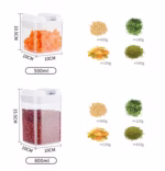 Set 6 Recipiente din Plastic, Flippy, pentru Alimente/Obiecte, Inchidere Ermetica, 2 x 0.5l, 2 x 0.8l, 2 x 1.2l, Capac Alb, Transparent - imagine 10