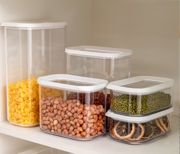 Cutie de Depozitare Alimente, Flippy, 450 ml, Capac Alb, din ABS+Silicon, 14.5 x 9 x 6 cm, Transparent - imagine 10