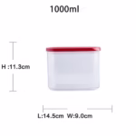 Cutie de Depozitare Alimente, Flippy, 1L, Capac Alb, din ABS+Silicon, 14.5 x 9 x 11.3 cm, Transparent - imagine 9