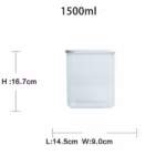 Cutie de Depozitare Alimente, Flippy, 1.5L, Capac Alb, din ABS+Silicon, 14.5 x 9 x 16.7 cm, Transparent - imagine 8