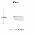 Set 5 Cutii de Depozitare Alimente, Flippy, Capac Alb, din ABS+Silicon, 23 x 15 x 27 cm, Transparent - imagine 9