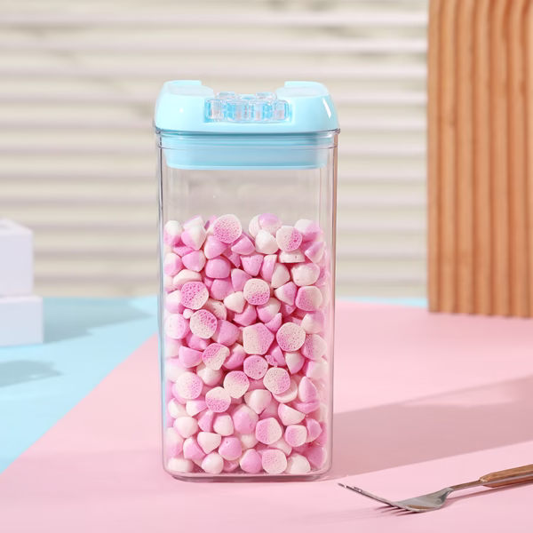 Cutie de Depozitare Alimente, Flippy, 1.2L, Capac Albastru, din PP+PET, Inchidere Ermetica, 10 x 10 x 20.5 cm, Transparent - imagine 8