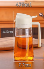 Recipient Ulei, Flippy, 2in1, Functie Spray/Turnare, din Sticla, 470 ml, Fara Scurgere, Negru - imagine 8