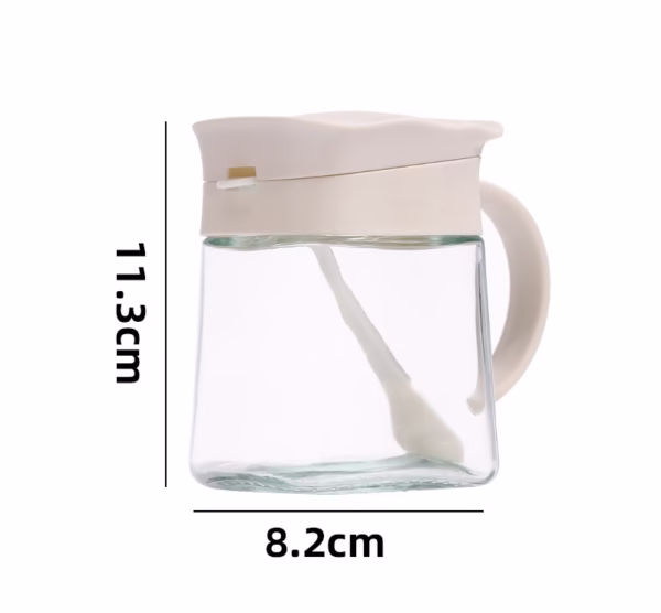 Recipient Condimente, Flippy, din Stilca, 180 ml, cu Maner si Lingurita, 11.3 x 8.2 cm, Capac Ondulat, Galben - imagine 8