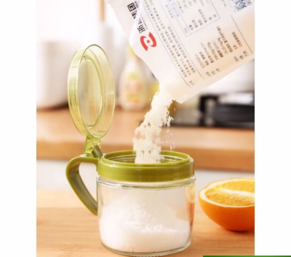 Recipient Condimente, Flippy, din Stilca, 180 ml, cu Maner si Lingurita, 8 x 9 cm, Capac Transparent, Roz - imagine 10