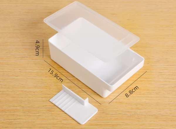 Cutie de Unt, Flippy, cu Capac, Multifunctionala, cu Spatula Portionare, 15.9  x 8.8 x 4.9 cm, Alb - imagine 10
