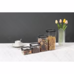 Recipient din Plastic, Flippy, pentru Alimente/Obiecte, Inchidere Ermetica, 10.2 x 9.8 cm, 700 ml, Transparent - imagine 3