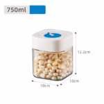 Borcan din Sticla de Inalta Calitate, Flippy, Capac Ermetic, Uz Casnic, Depozitarea Condimentelor sau a Alimentelor Umede si Uscate, 750 mL, 10x10x12.2 cm, Alb - imagine 2