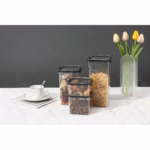 Set 8 Recipiente din Plastic, Flippy, pentru Alimente/Obiecte, Inchidere Ermetica, 2 x 460 ml, 3 x 700 ml, 2 x 1300 ml, 1 x 1800 ml, Transparent - imagine 3