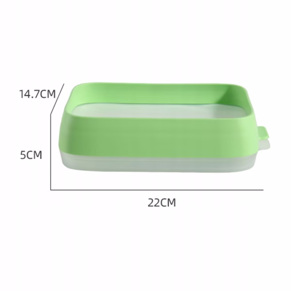 Recipient de Depozitare Alimente, Flippy, Etans, pentru Frigider, din Plastic, Mentinere Proaspata, Reutilizabil, Rezistent la Temperaturi Extreme, 22x14.7x5 cm, Verde - imagine 13