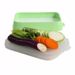 Recipient de Depozitare Alimente, Flippy, Etans, pentru Frigider, din Plastic, Mentinere Proaspata, Reutilizabil, Rezistent la Temperaturi Extreme, 22x14.7x5 cm, Verde - imagine 36