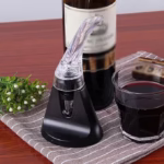 Aerator cu Turnator de Vin 2in1, Flippy, Decantare, Anti-Picurare, Fara Scurgere, 18x10x8cm, Negru - imagine 2