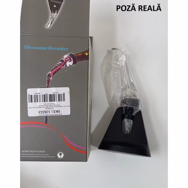 Aerator cu Turnator de Vin 2in1, Flippy, Decantare, Anti-Picurare, Fara Scurgere, 18x10x8cm, Negru - imagine 14