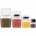 Set 4 Recipiente Depozitare Alimente,  Flippy, pentru Organizare Bucatarie, cu Inchidere Ermetica, Transparent, Plastic fara BPA, Compatibile cu Masina de Spalat Vase, Diferite Dimensiuni, 350 ml, 1300 ml, 2700 ml, 4600 ml - imagine 14