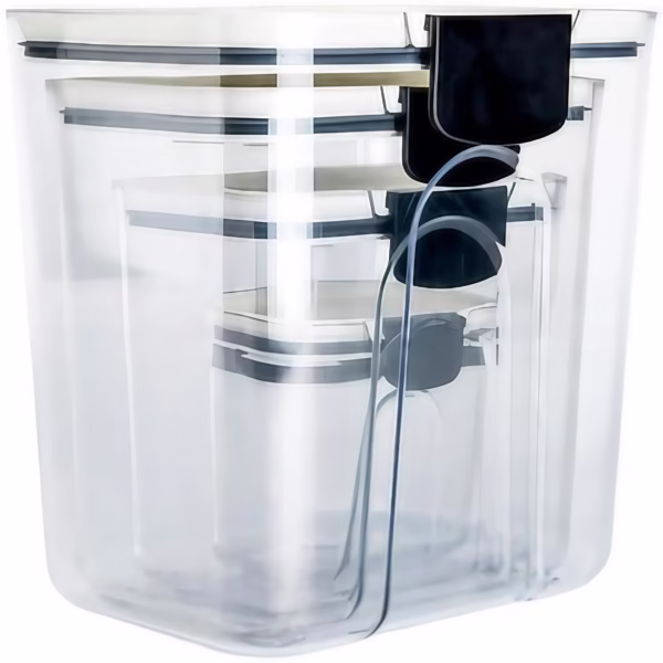 Set 4 Recipiente Depozitare Alimente,  Flippy, pentru Organizare Bucatarie, cu Inchidere Ermetica, Transparent, Plastic fara BPA, Compatibile cu Masina de Spalat Vase, Diferite Dimensiuni, 350 ml, 1300 ml, 2700 ml, 4600 ml - imagine 18