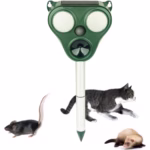 Aparat Solar LED cu Ultrasunete, Flippy, Repelent pentru Animale Mari si Mici, Lumina Rosie si Alba, Anti Rozatoare, Anti Insecte, Frecventa 13.5KHZ-65 KHZ, Senzor PIR, 13 x 14.7 x 24.5 cm, Verde - imagine 4