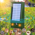 Aparat Solar LED cu Ultrasunete, Flippy, Repelent pentru Animale Mari si Mici, Lumina Rosie si Alba, Anti Rozatoare, Anti Insecte, Frecventa 9-36.5KHZ, 12 X 6.5 cm, Verde - imagine 3