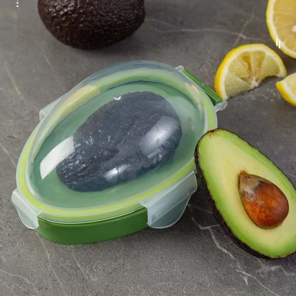 Recipient de Depozitare Avocado, Flippy, Etans, pentru Frigider, din Plastic, Mentinere Proaspata, 15.3x11x8 cm, Verde - imagine 14