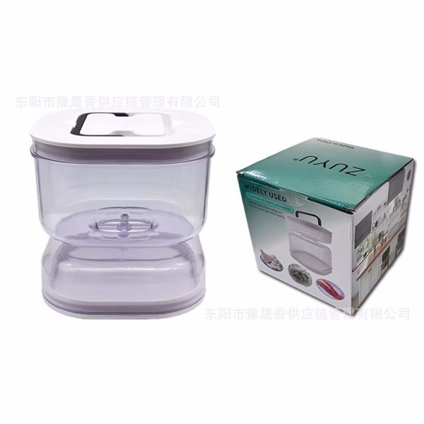 Borcan pentru Muraturi, Flippy, cu Separator pentru Lichide, Ermetic, Termorezistent, Tip Clepsidra, 1400 ml, ABS, Alb, 13.5x9.5 cm - imagine 1