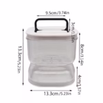 Borcan pentru Muraturi, Flippy, cu Separator pentru Lichide, Ermetic, Termorezistent, Tip Clepsidra, 1400 ml, ABS, Alb, 13.5x9.5 cm - imagine 14