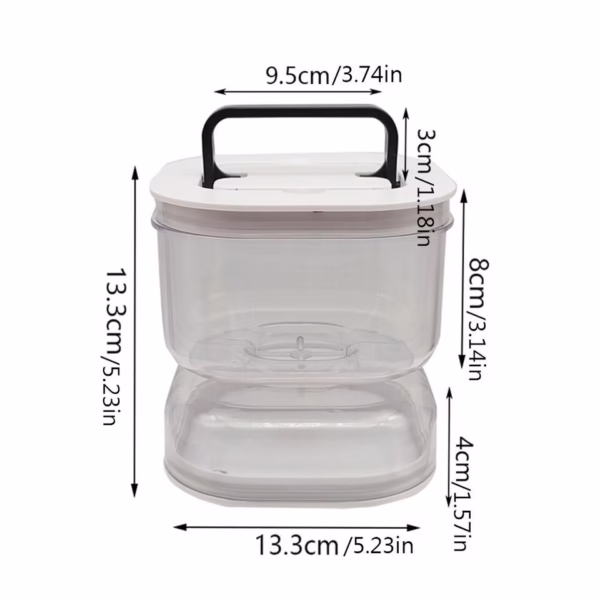 Borcan pentru Muraturi, Flippy, cu Separator pentru Lichide, Ermetic, Termorezistent, Tip Clepsidra, 1400 ml, ABS, Alb, 13.5x9.5 cm - imagine 14